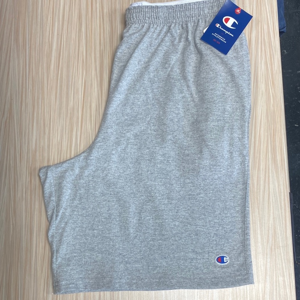 Champion Men's Gray Athletic Shorts with Logo